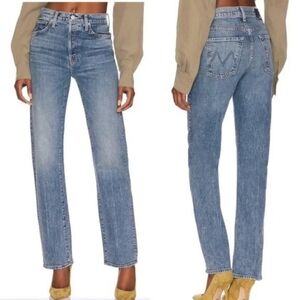 MOTHER SUPERIOR New Size 24 Ditcher Heel Med Wash Straight Leg Women's Jeans
